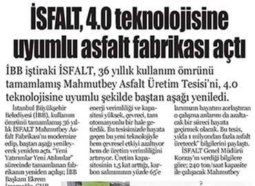 İSFALT 4.0 Teknolojisine Uyumlu Asfalt Fabrikası Açtı